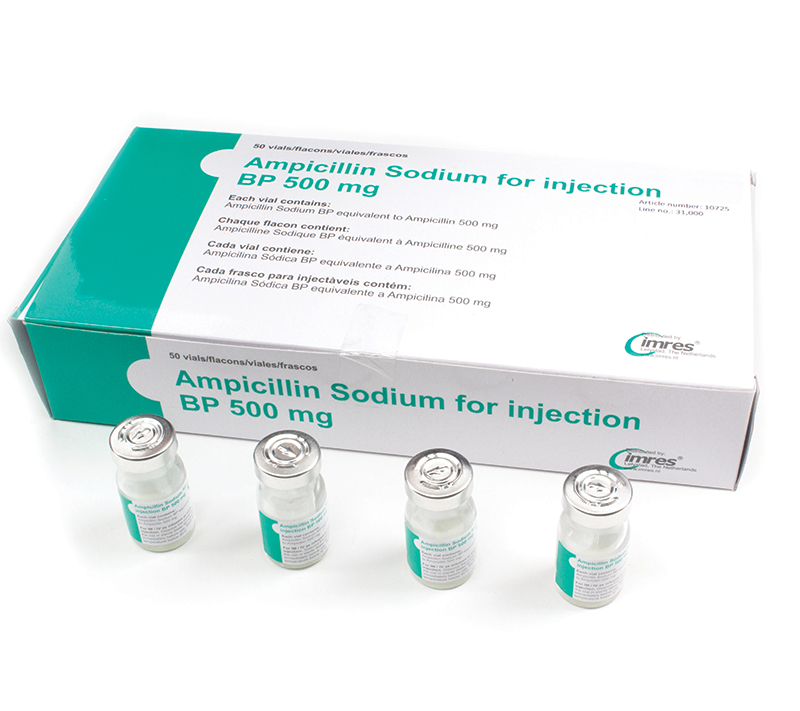 10725 ampicillin 500 mg powder for injection vial